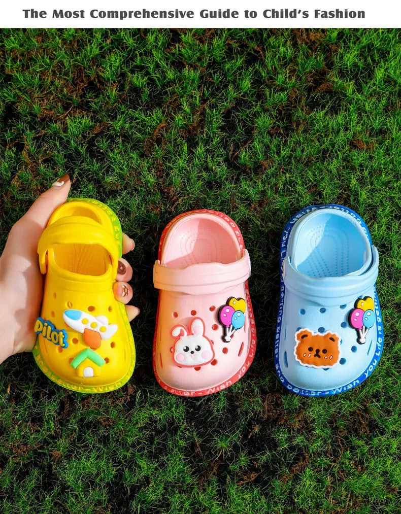Summer Kids Sandals | Soft Anti-Skid Cartoon Hole Shoes for Boys & Girls