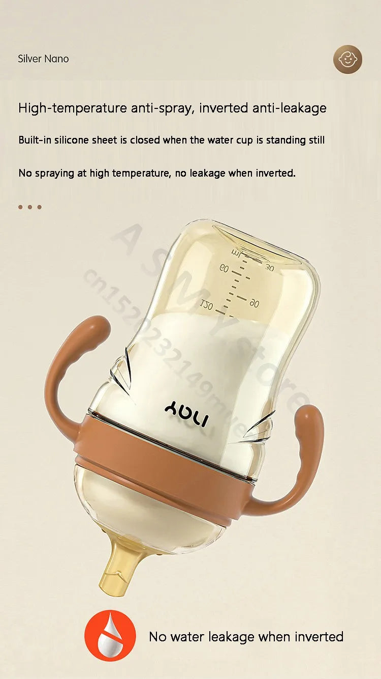Wide Mouth Newborn Baby Bottle with Learning Nipple