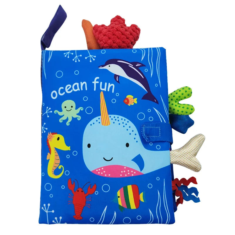 Interactive Cloth Book Rattle for Babies 0-36M