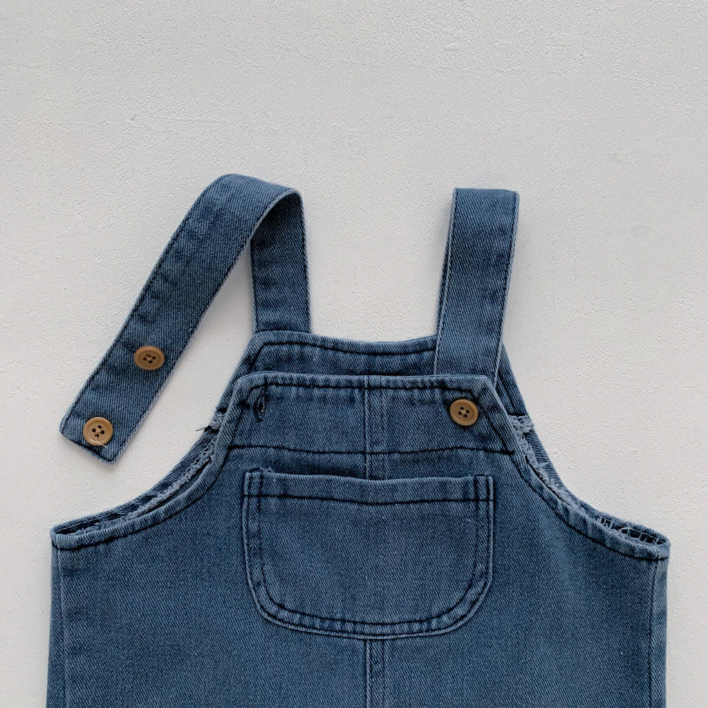 Baby Girl & Boy T-Shirt with Denim Jumpsuit 2-Piece Set