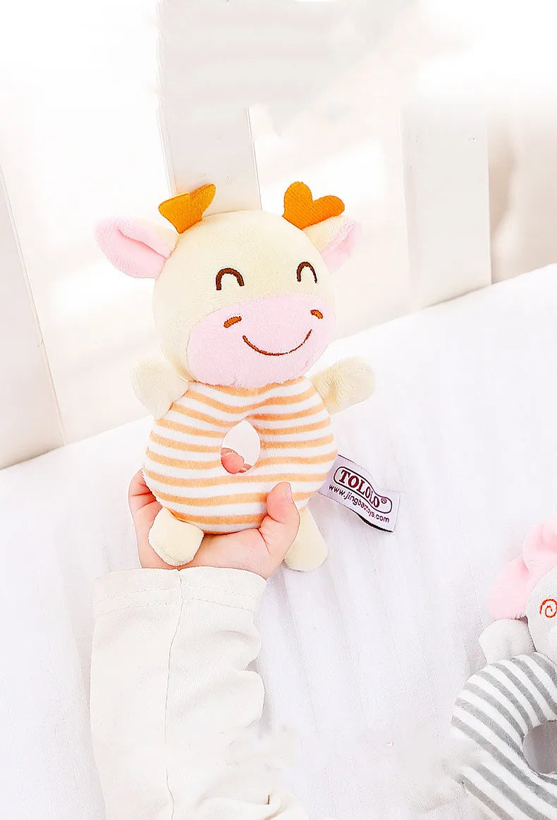 Baby Rattle Toys Cartoon Animals Plush for Newborns