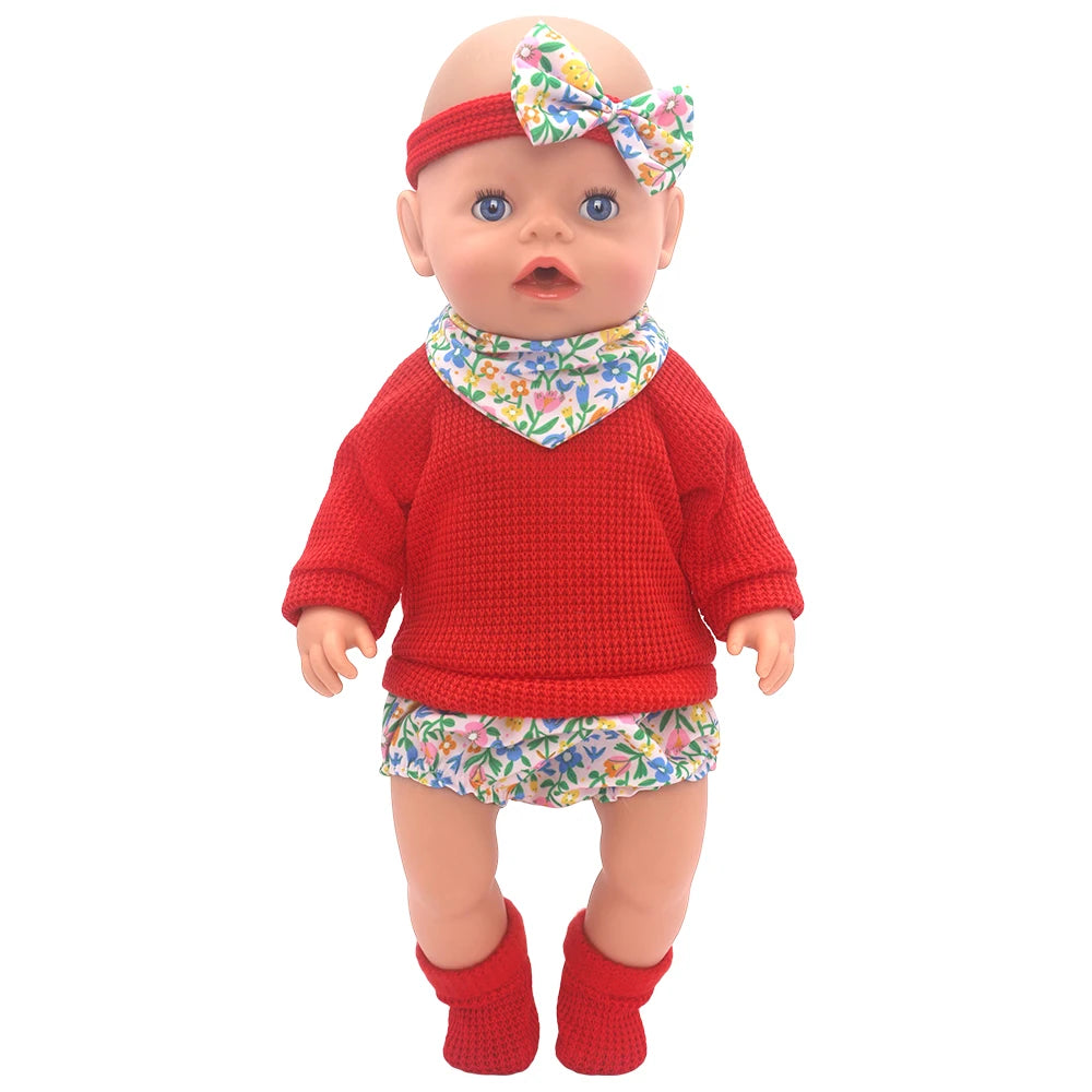 Baby Doll Outfits Set with Shoes for 13-18 Inch Dolls
