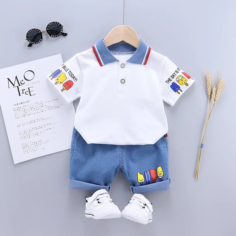 Baby Boy Summer T-Shirt & Shorts Cartoon Outfit Set