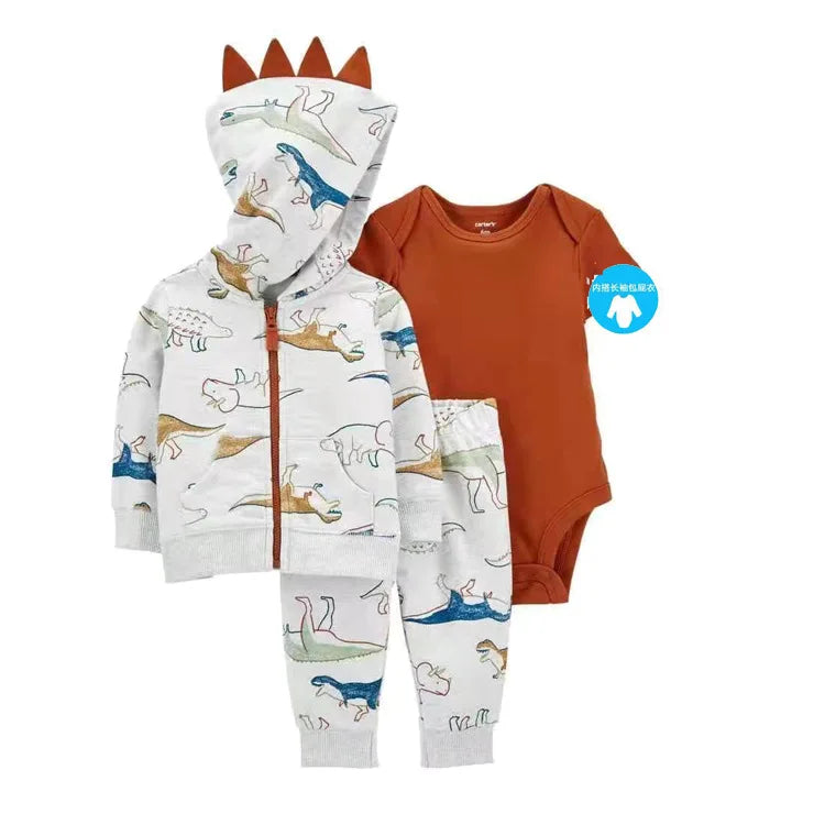 Baby 3-Piece Hooded Coat, Romper & Trousers Set