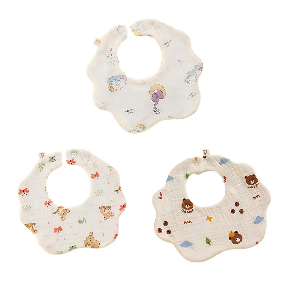 Soft Baby Bibs 3-Pack | Petal Print Feeding Bibs