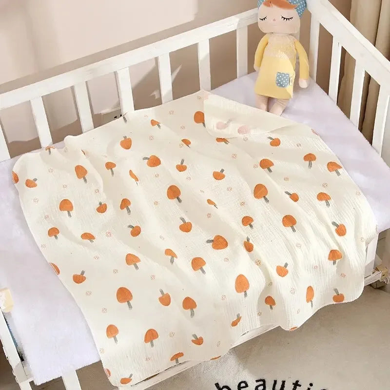 Cotton Muslin Swaddle Blanket 80x80cm for Newborns