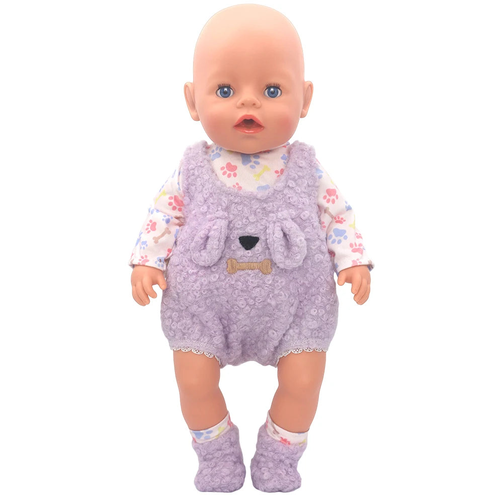 Baby Doll Outfits Set with Shoes for 13-18 Inch Dolls