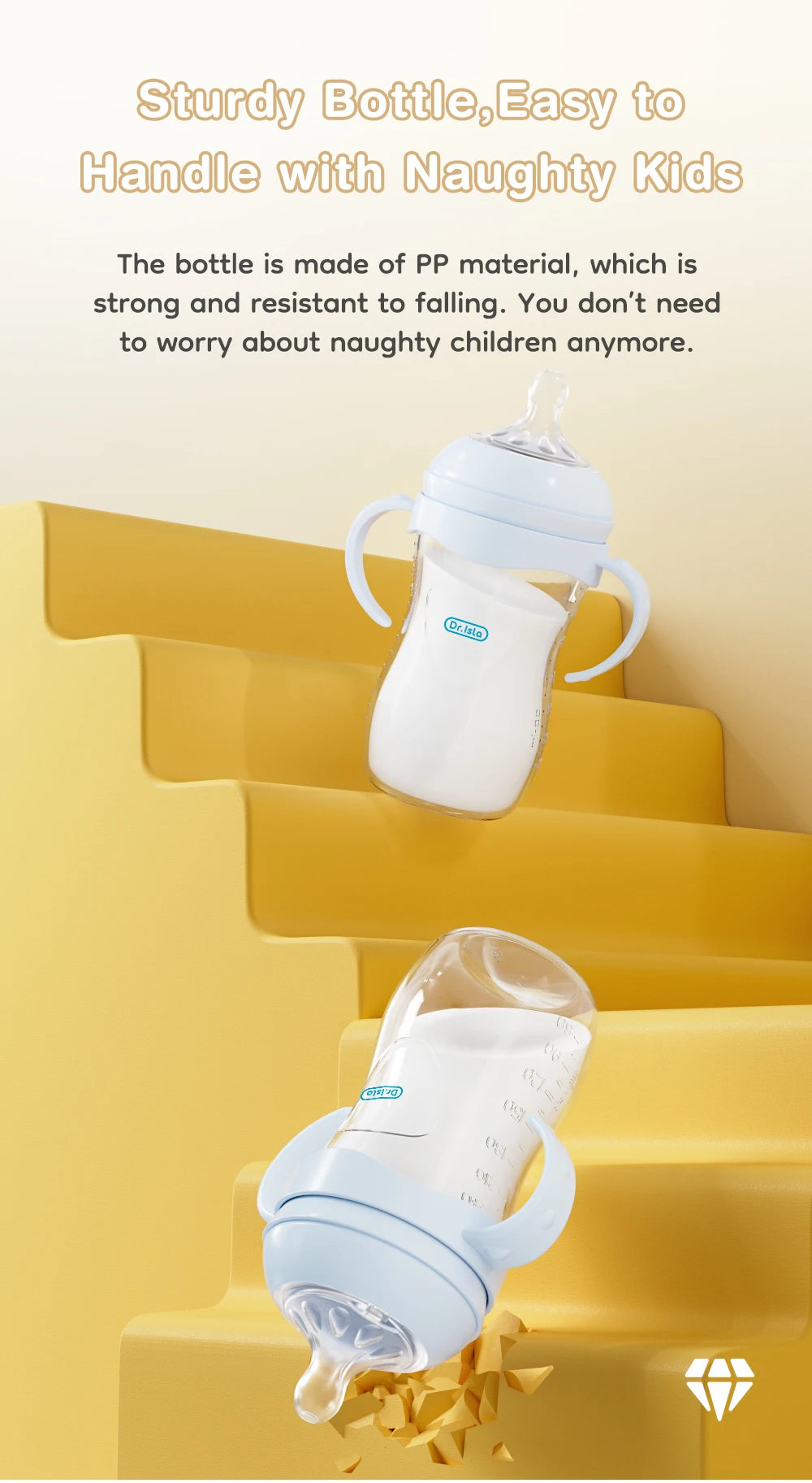 BPA-Free Baby PP Bottle with Handle 150/240/330ML