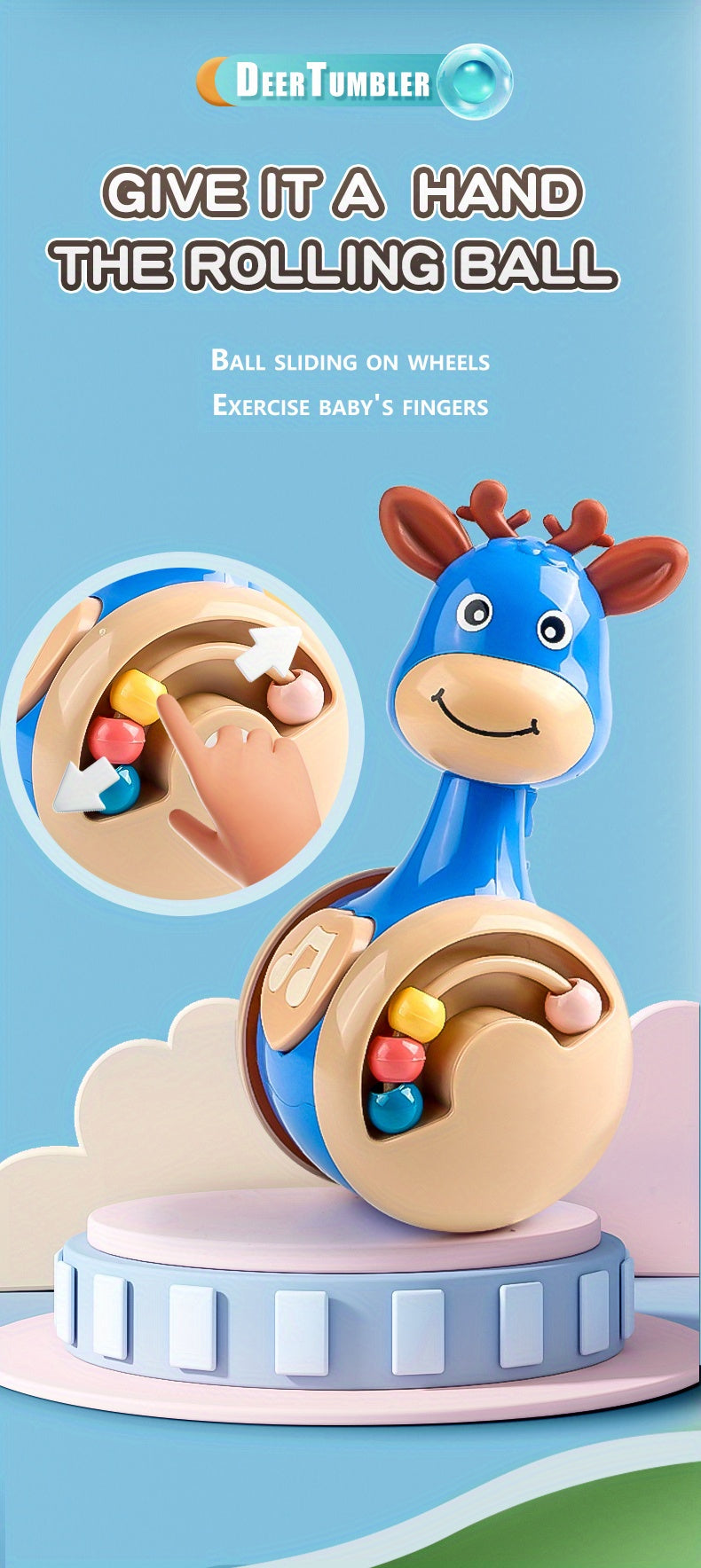 Roly Poly Tumbler Wobbler Toy for Infants 6-12 Months