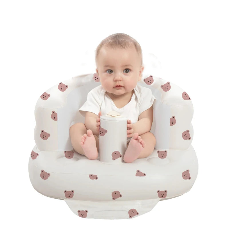 Inflatable Baby Floor Seat with Built-In Air Pump 3-36M