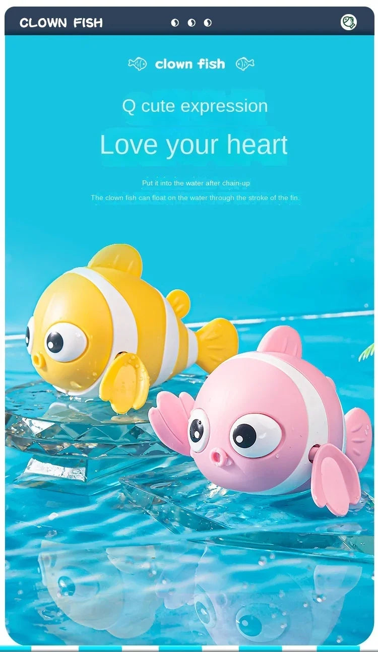 Wind-Up Swimming Fish Clockwork Bath Toy for Toddlers