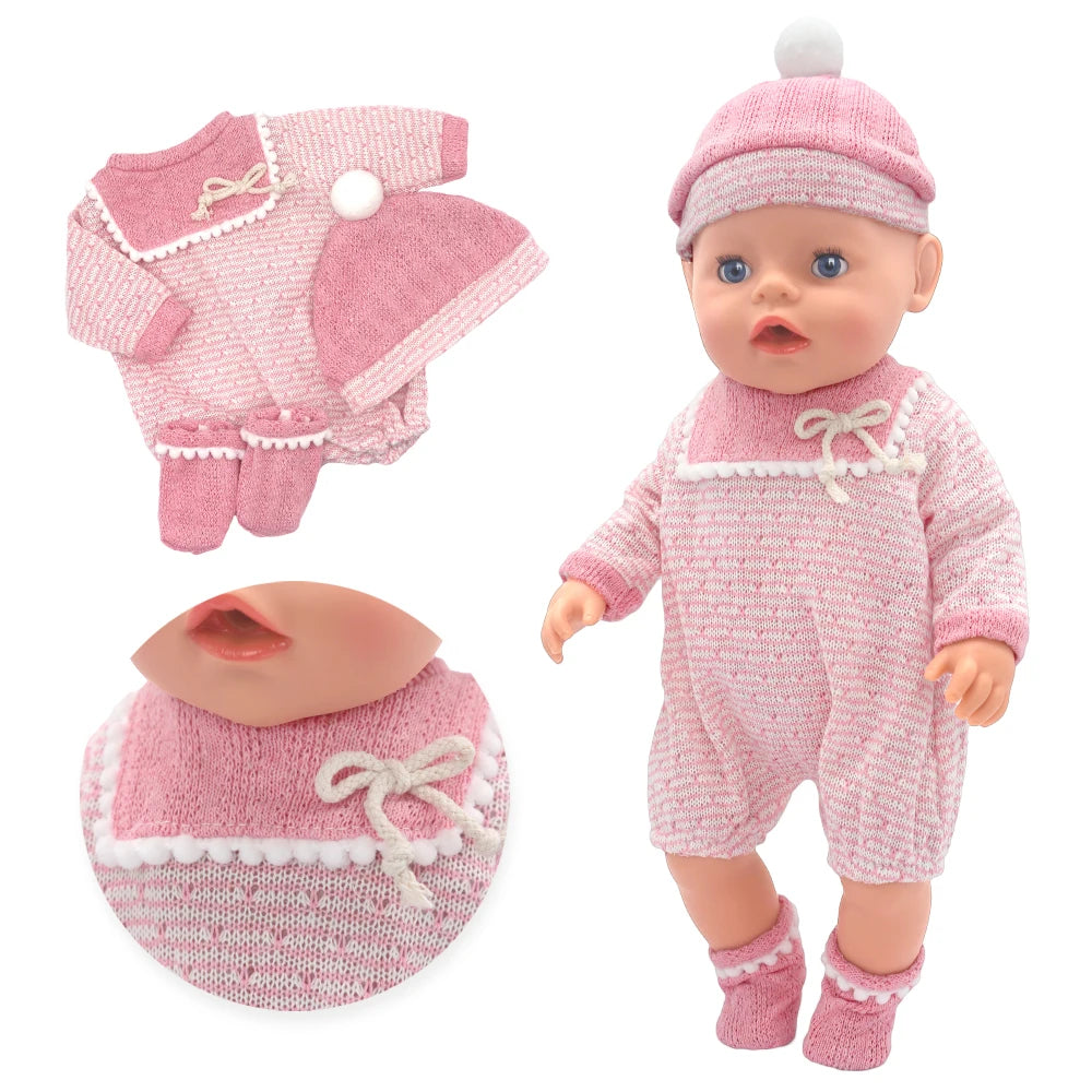 Baby Doll Outfits Set with Shoes for 13-18 Inch Dolls
