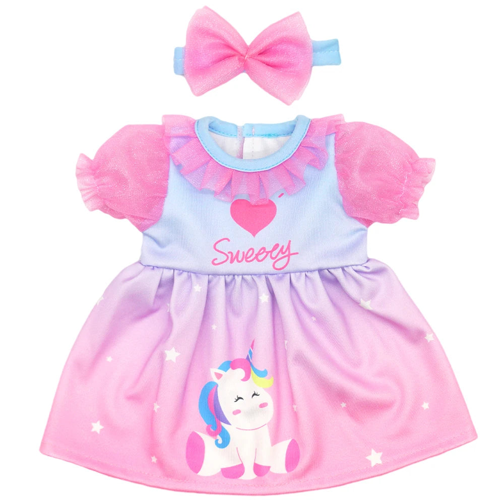 Baby Doll Outfits Set with Shoes for 13-18 Inch Dolls