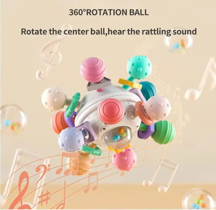 Sensory Teething Rattle Toy for Babies 0-36 Months