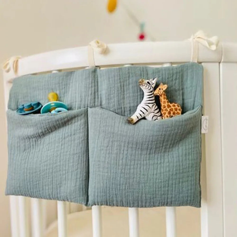 Baby Nursery Crib Organizer Caddy with 2 Pockets