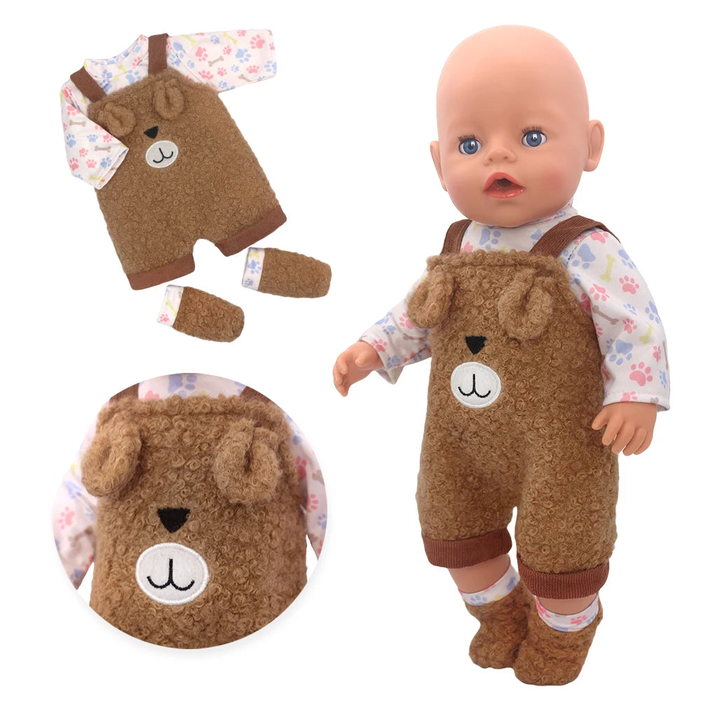 Baby Doll Outfits Set with Shoes for 13-18 Inch Dolls