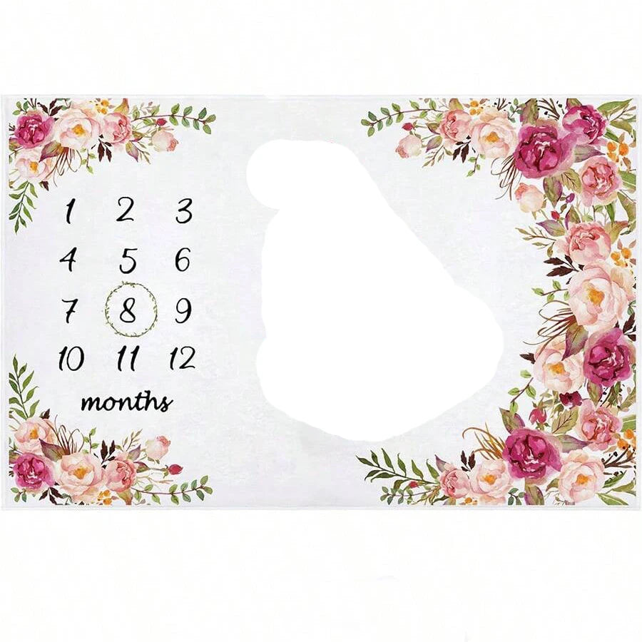 Baby Milestone Flannel Blanket Photography Prop