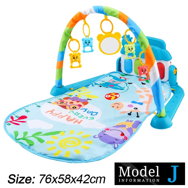 Baby Fitness Play Gym with Piano & Crawling Mat 0-36M