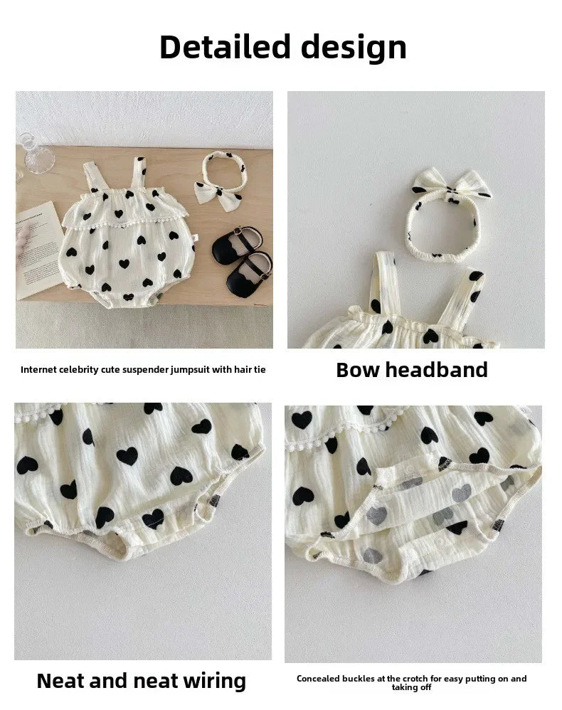 Newborn Sleeveless Bow Camisole Jumpsuit