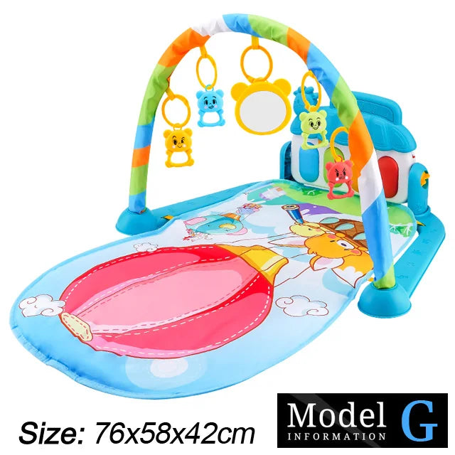 Baby Fitness Play Gym with Piano & Crawling Mat 0-36M