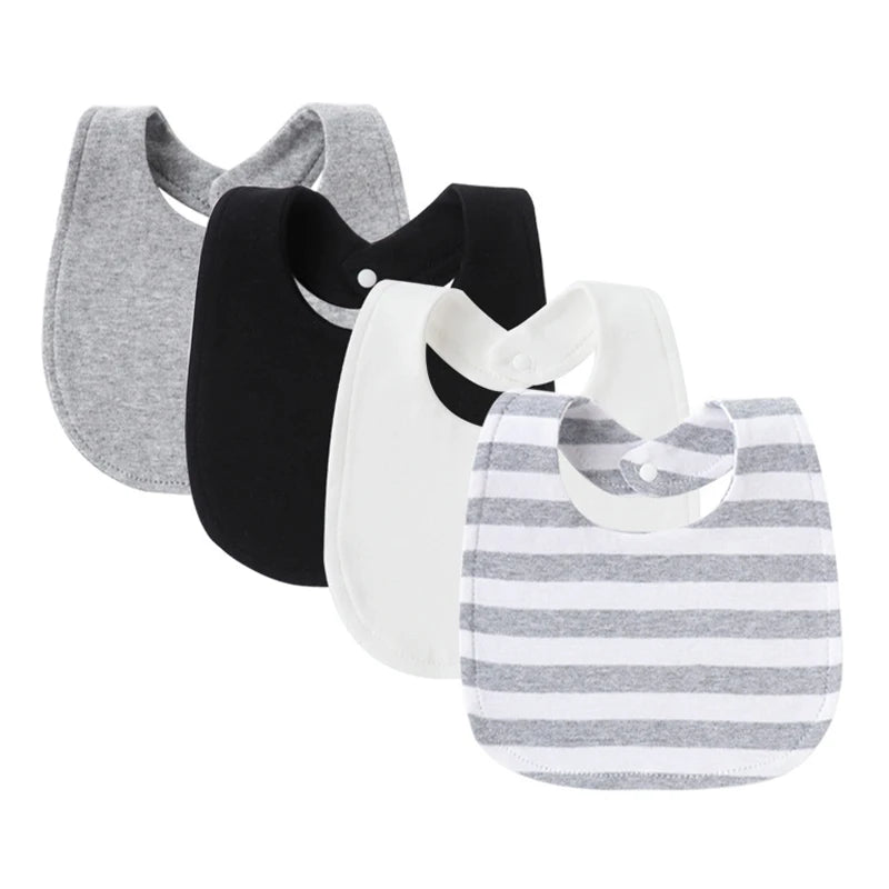 4-Piece Baby Bibs & Burp Cloths Set for Boys & Girls