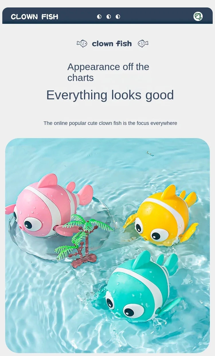 Wind-Up Swimming Fish Clockwork Bath Toy for Toddlers