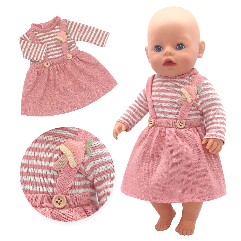 Baby Doll Outfits Set with Shoes for 13-18 Inch Dolls