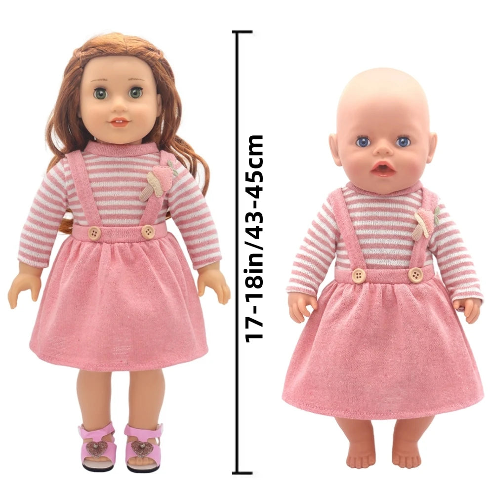Baby Doll Outfits Set with Shoes for 13-18 Inch Dolls