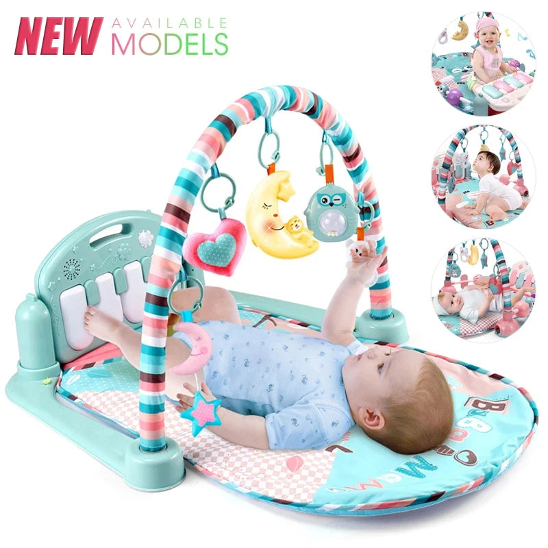 Baby Fitness Play Gym with Piano & Crawling Mat 0-36M