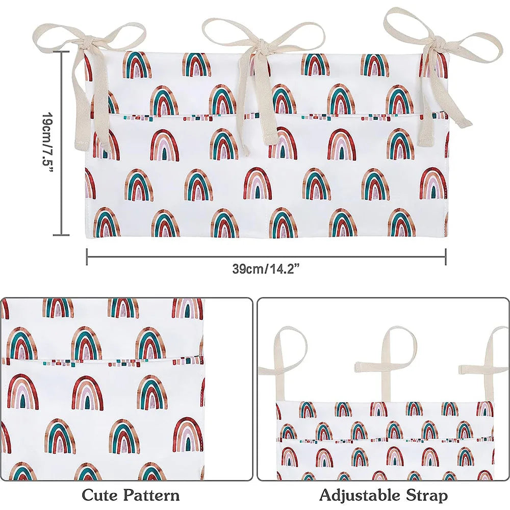 Baby Nursery Crib Organizer Caddy with 2 Pockets