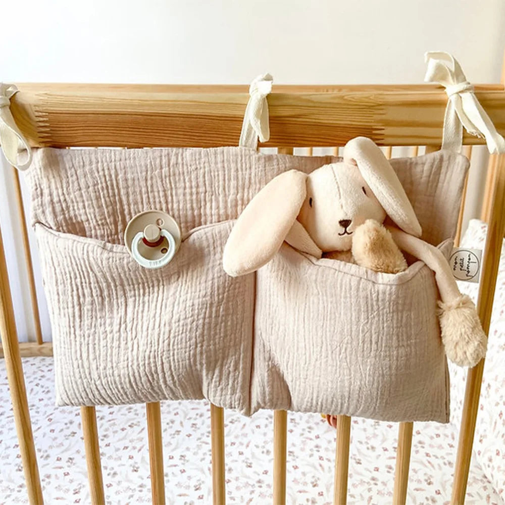 Baby Nursery Crib Organizer Caddy with 2 Pockets