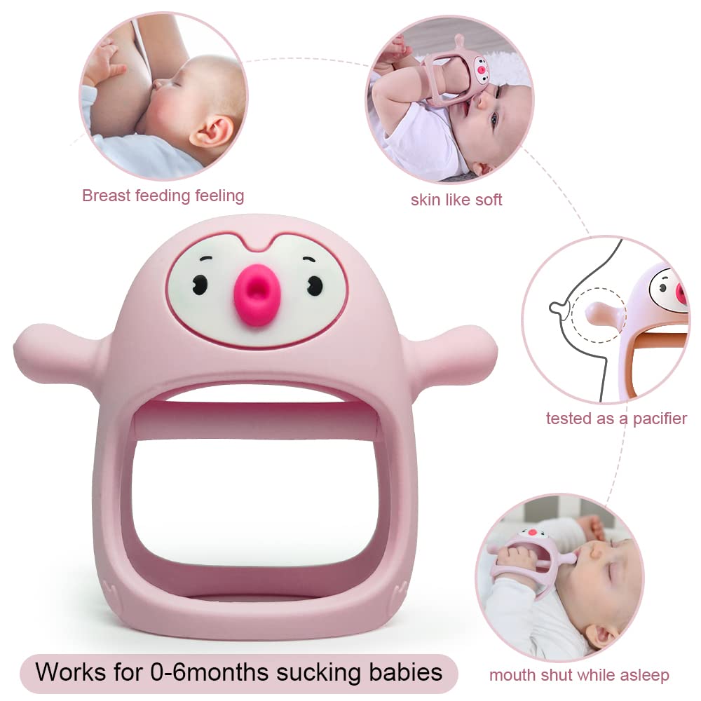 Never-Drop Silicone Teether Pacifier for Newborns