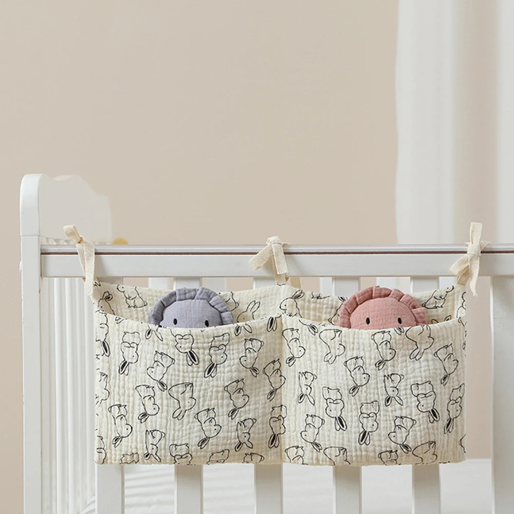 Baby Nursery Crib Organizer Caddy with 2 Pockets