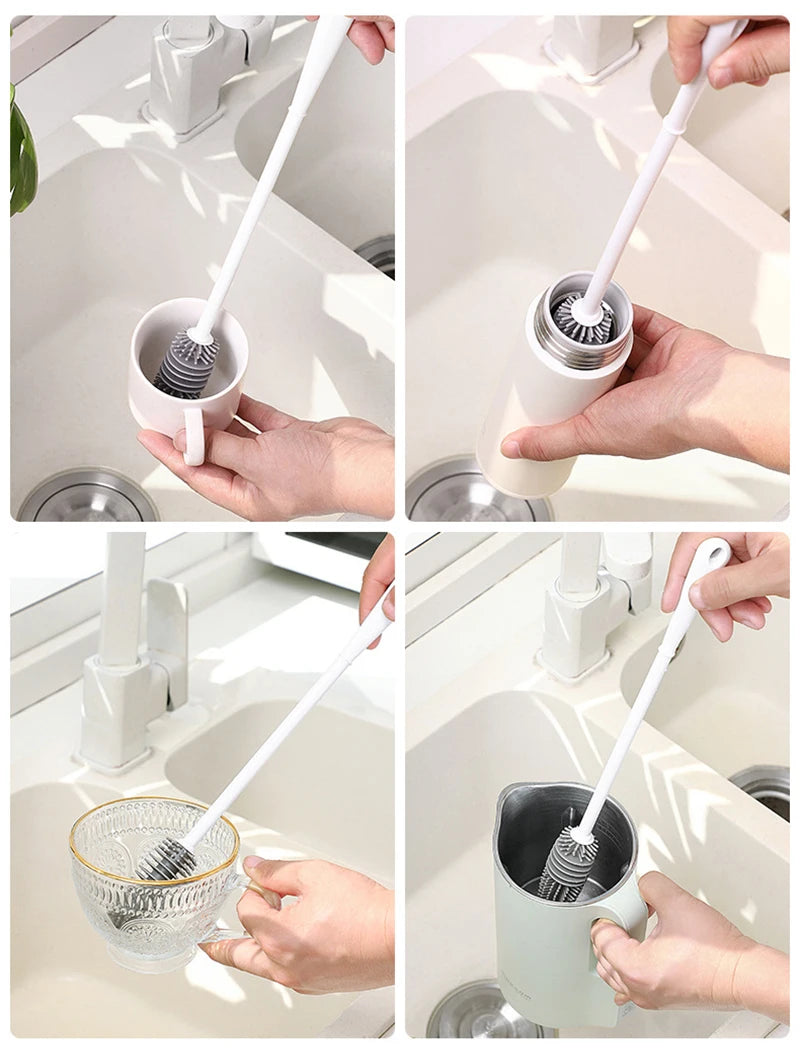 Baby Bottle Brush 360° Rotation Silicone Cleaning Tool