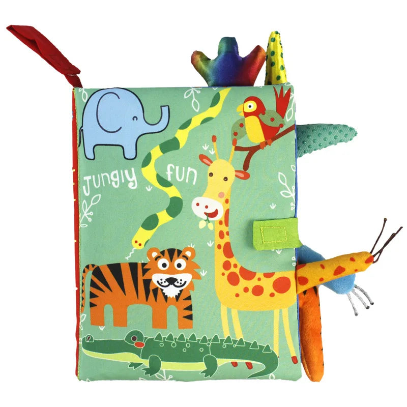 Interactive Cloth Book Rattle for Babies 0-36M