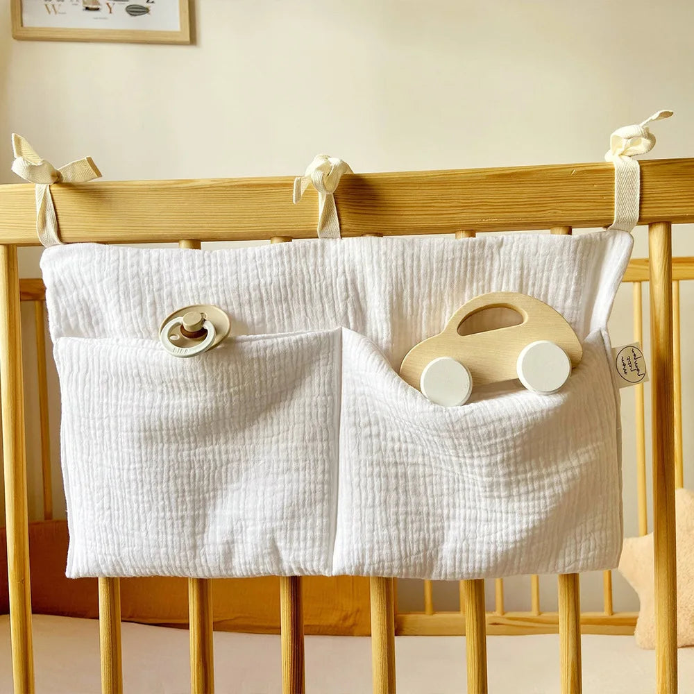 Baby Nursery Crib Organizer Caddy with 2 Pockets