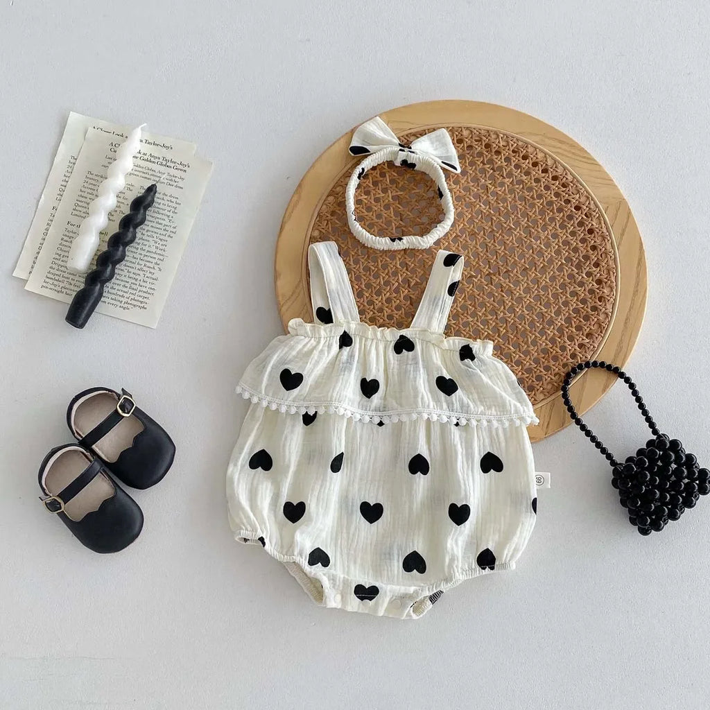 Newborn Sleeveless Bow Camisole Jumpsuit