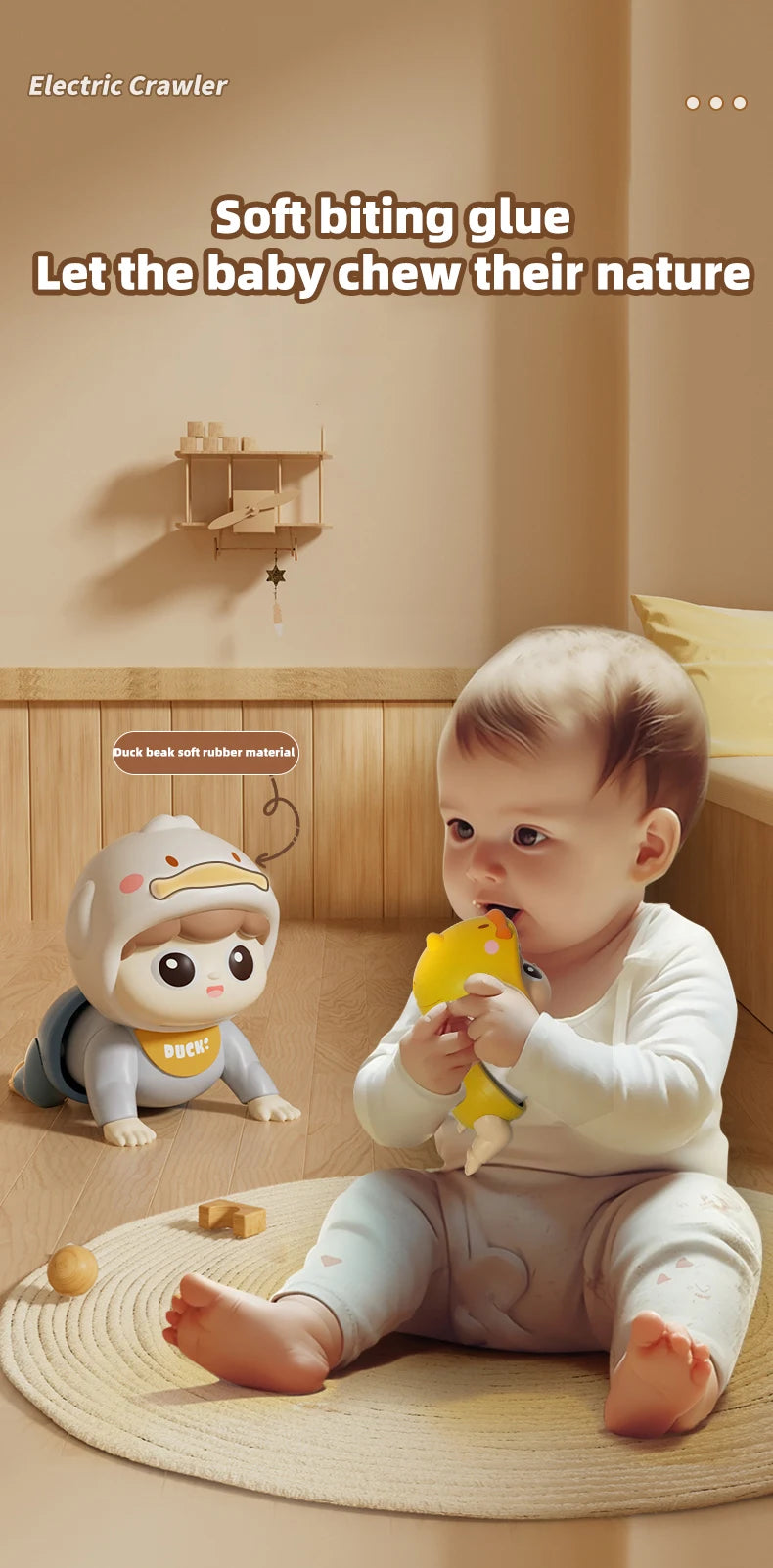 Crawling Guidance Musical Doll Toy for Babies 0-12M