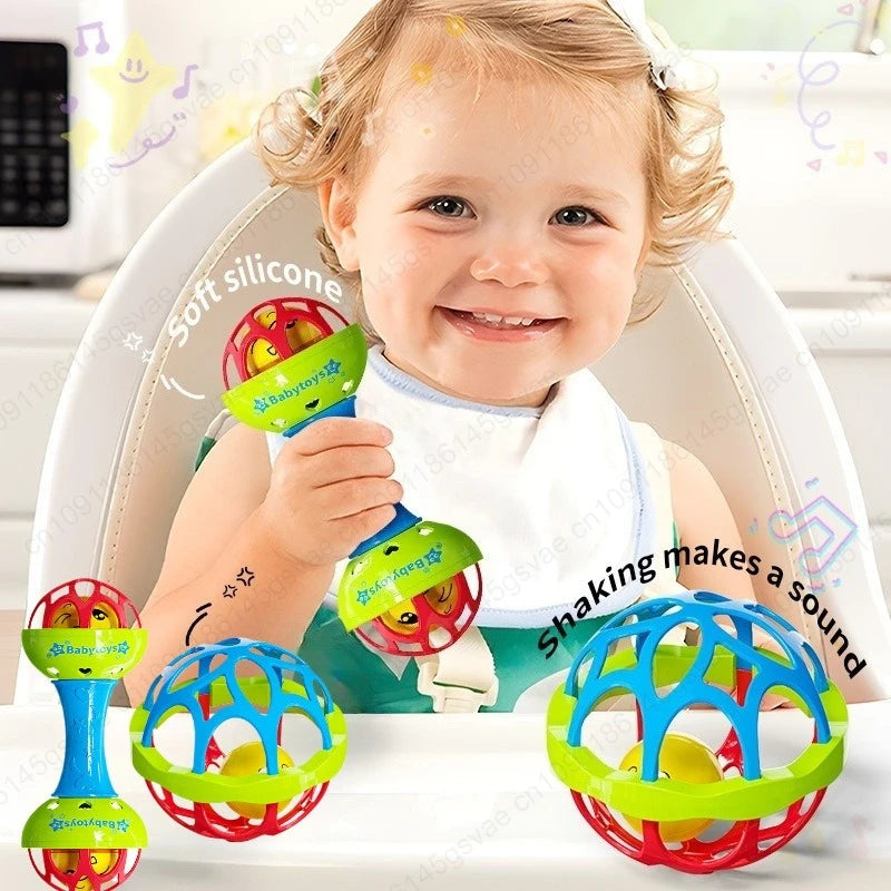Baby Rattle Shaker Grab & Spin Sensory Toy 0-12M