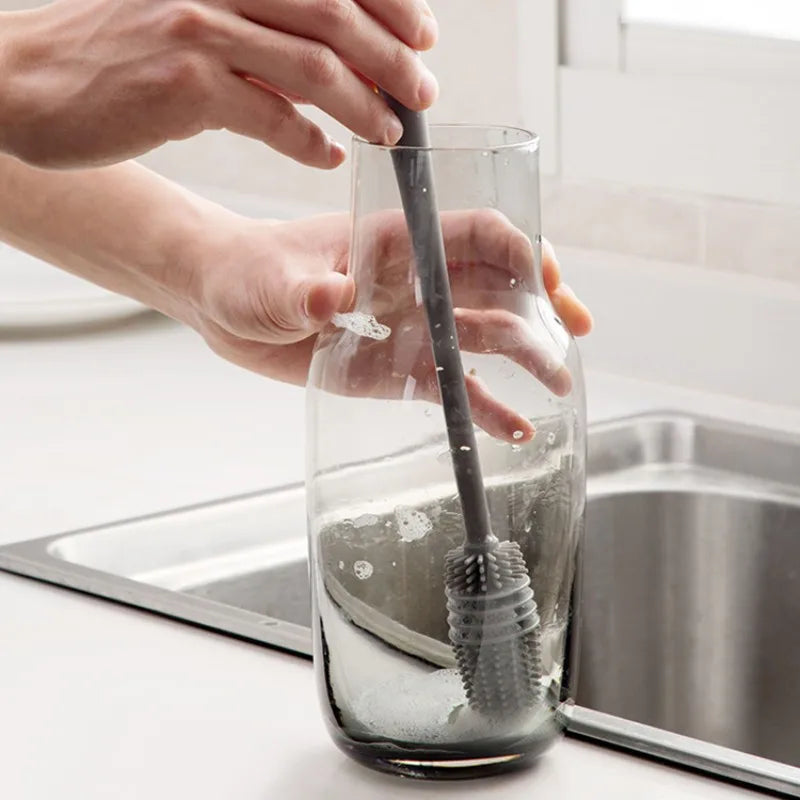 Baby Bottle Brush 360° Rotation Silicone Cleaning Tool