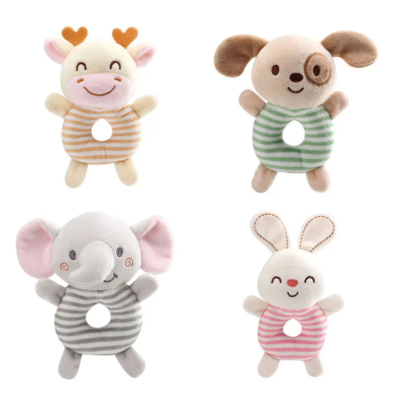 Baby Rattle Toys Cartoon Animals Plush for Newborns