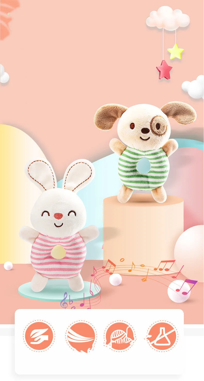 Baby Rattle Toys Cartoon Animals Plush for Newborns