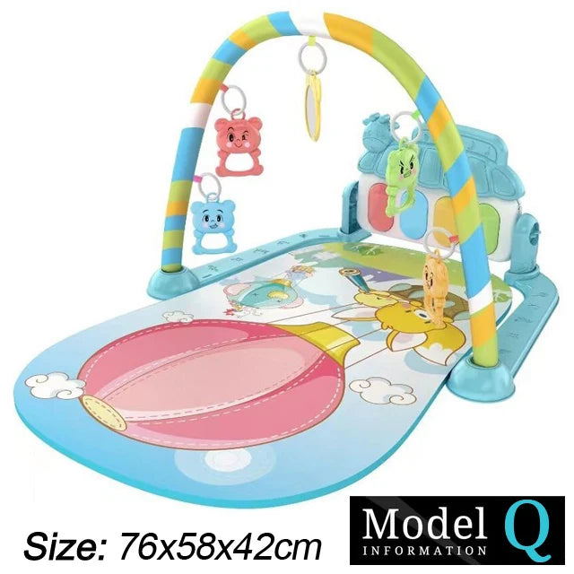 Baby Fitness Play Gym with Piano & Crawling Mat 0-36M