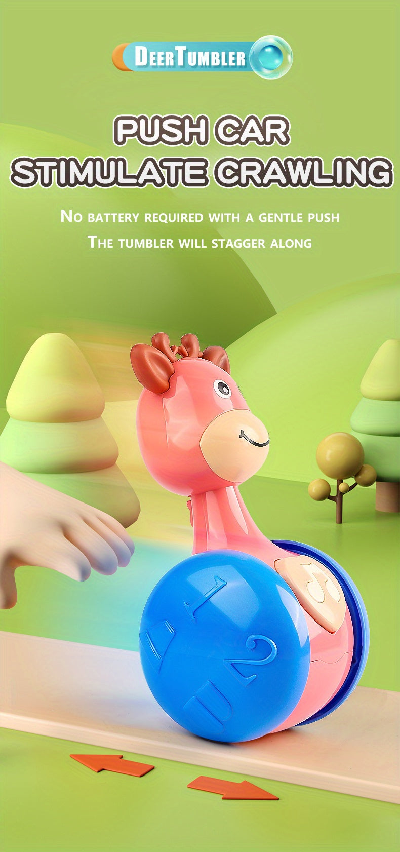 Roly Poly Tumbler Wobbler Toy for Infants 6-12 Months