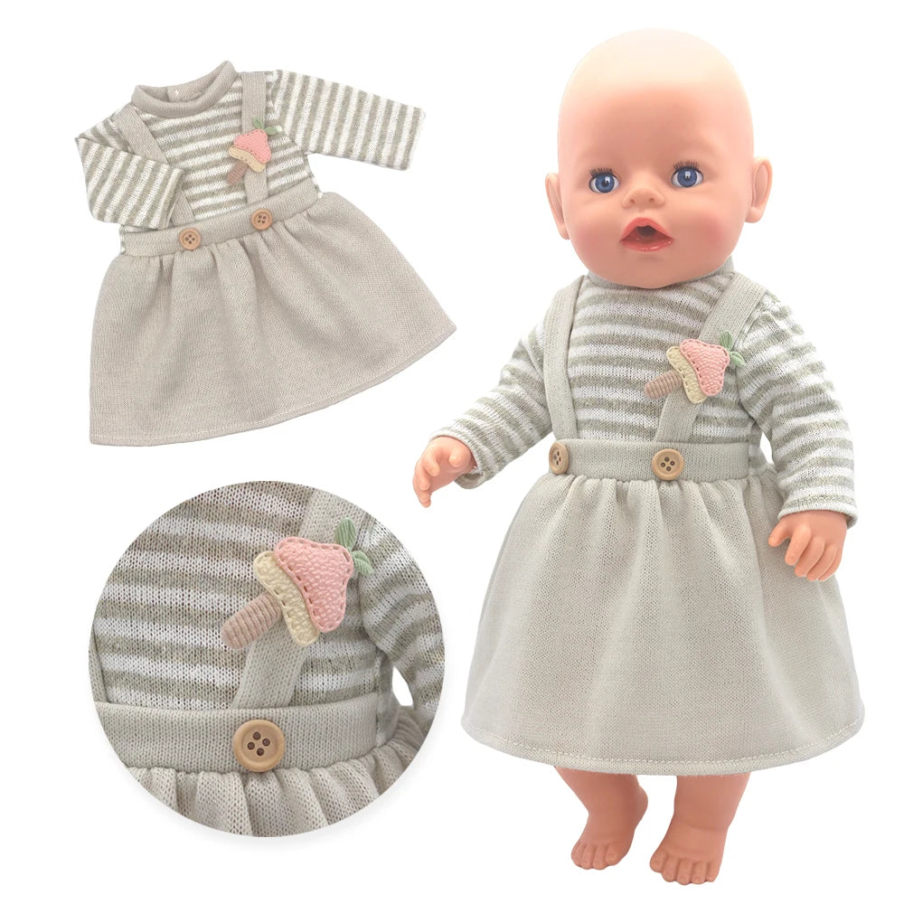 Baby Doll Outfits Set with Shoes for 13-18 Inch Dolls