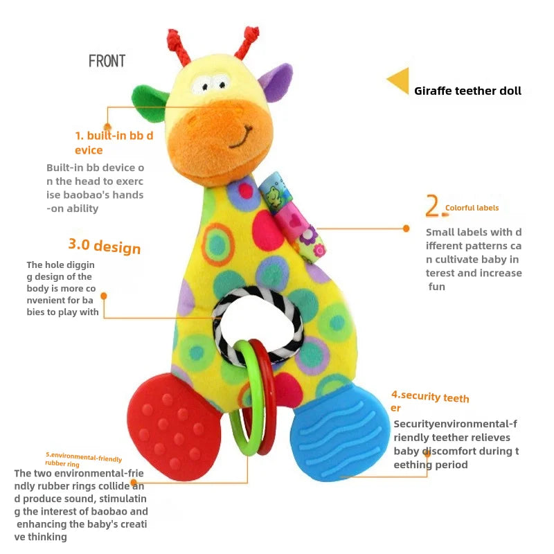 Giraffe Stuffed Plush Teether Doll for Newborns