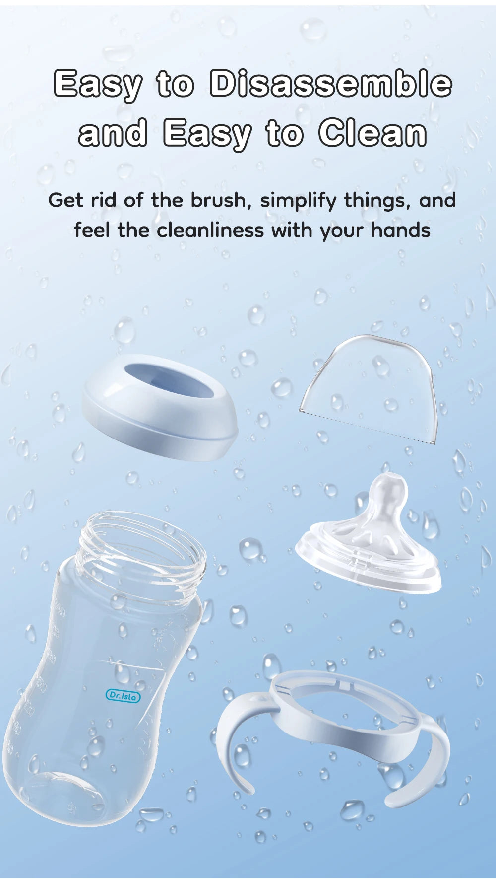 BPA-Free Baby PP Bottle with Handle 150/240/330ML