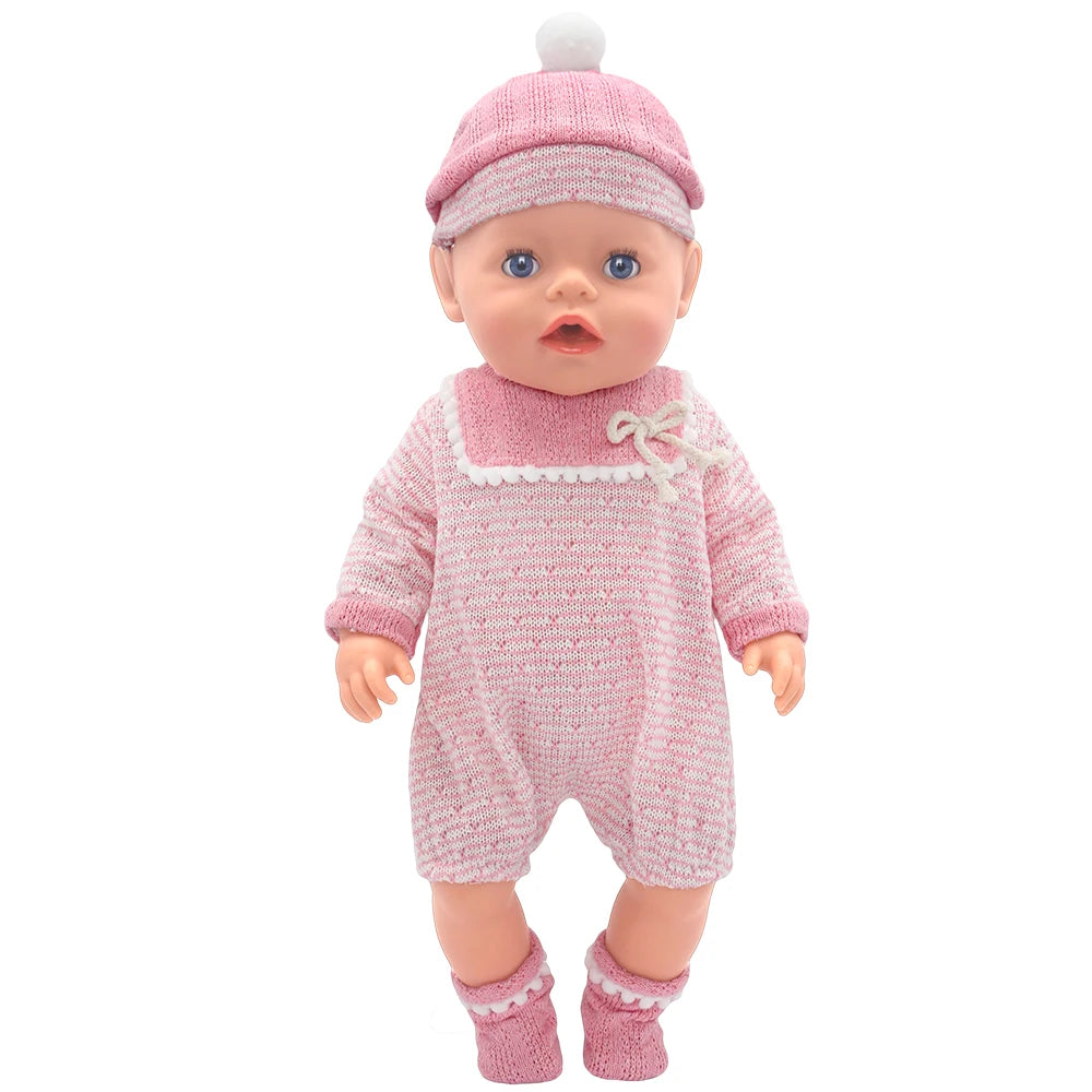 Baby Doll Outfits Set with Shoes for 13-18 Inch Dolls