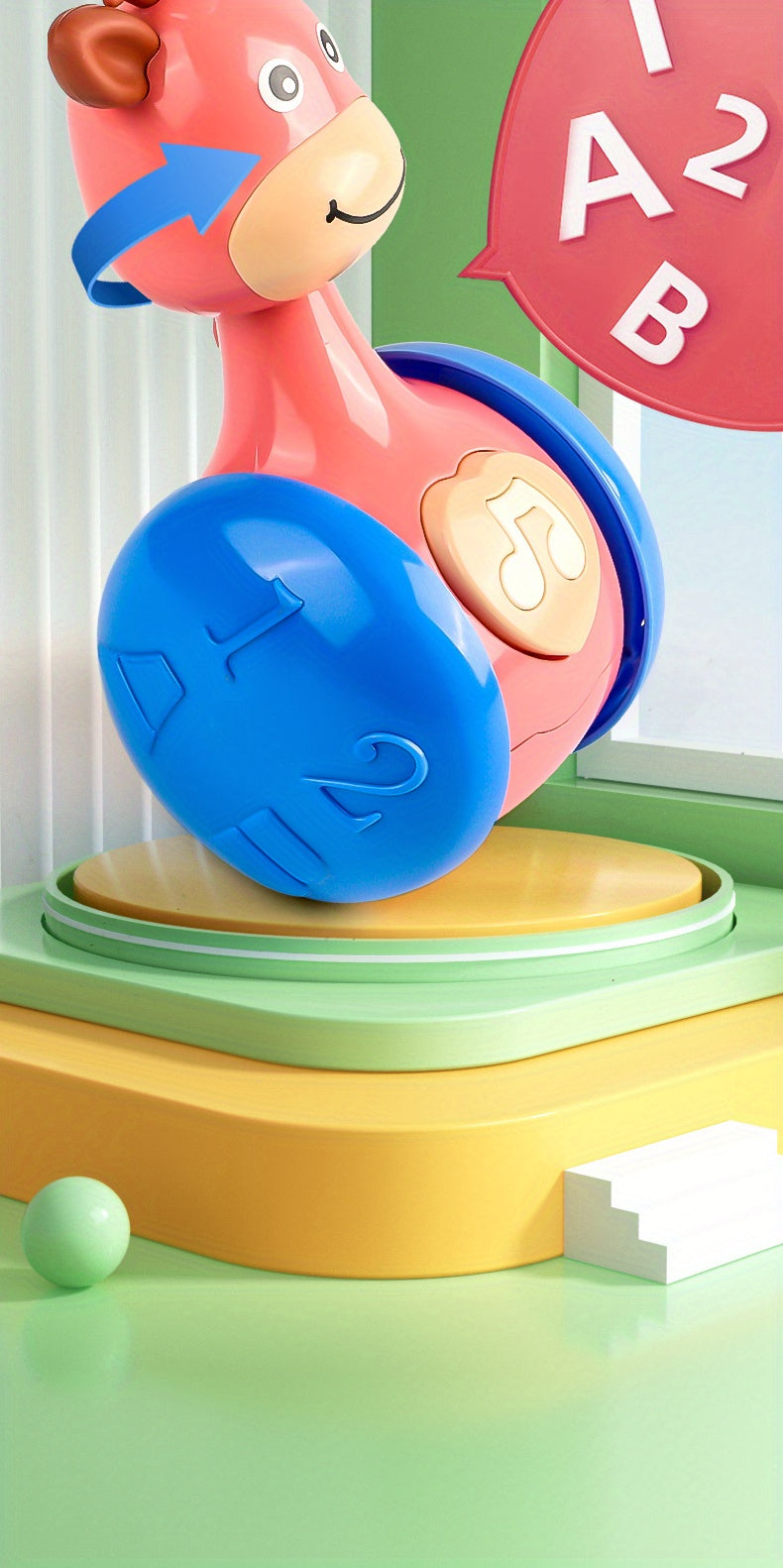 Roly Poly Tumbler Wobbler Toy for Infants 6-12 Months