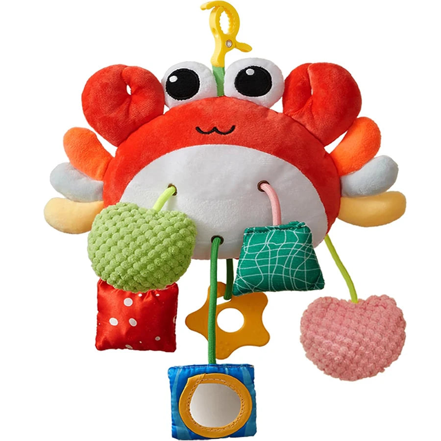 Baby Car Seat Sensory Toy with Rattle & Mirror 0-6M